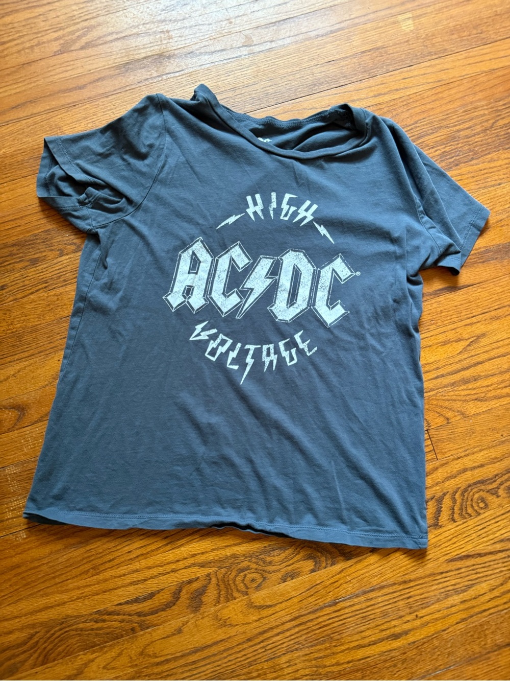 AC/DC Gray' High Voltage Logo Tee